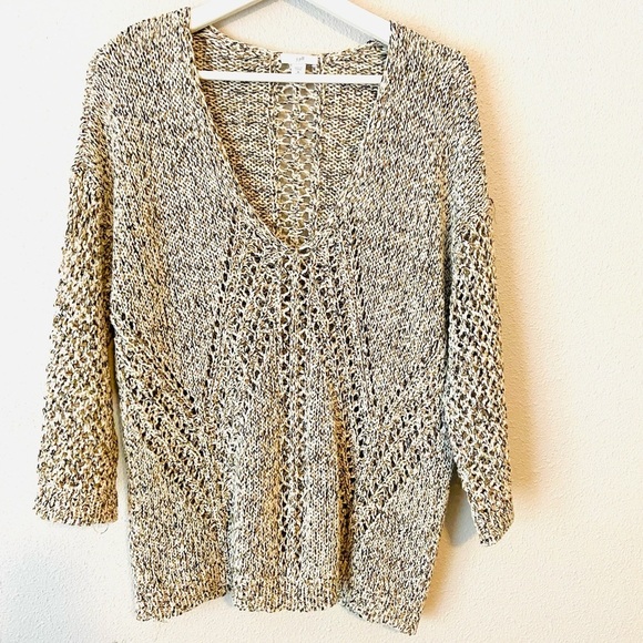 J.Jill Knit Neutral Colors Sweater size Medium - Picture 3 of 9